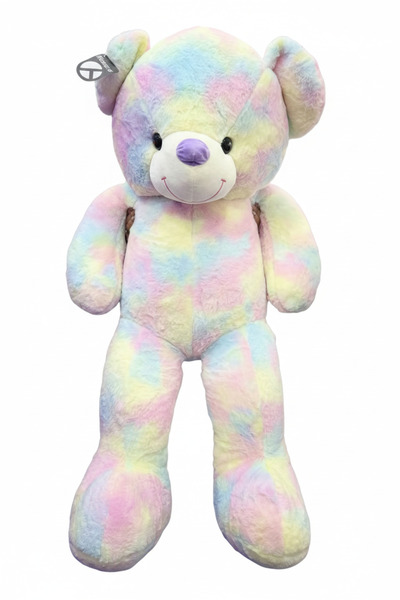 Tigoes Oyuncak 130 cm İthal Gül Kumaş Pastel Renkli Büyük Boy Peluş Ayıcık