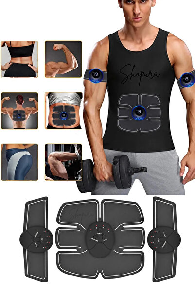 Shopura Yağ Yakma Ve Kas Yapmaya Yardımcı Ems Masaj Cihazı - Karın Kası Geliştirme Masaj Aleti