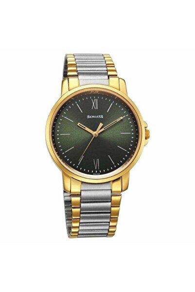 SONATA 77083BM01 Men’s Watch – Green Dial, Stainless Steel Strap, Quartz Move...