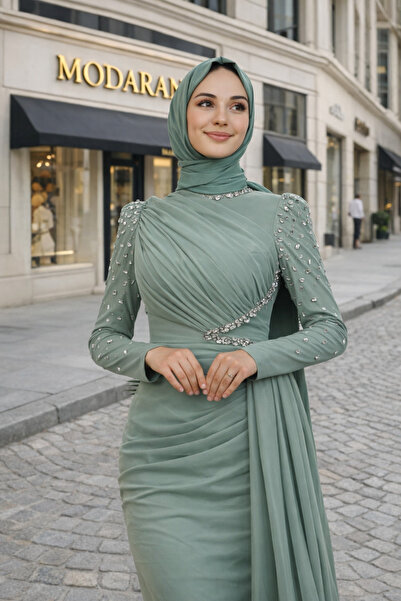 Modarana Berry Taşlı Tesettür Abiye