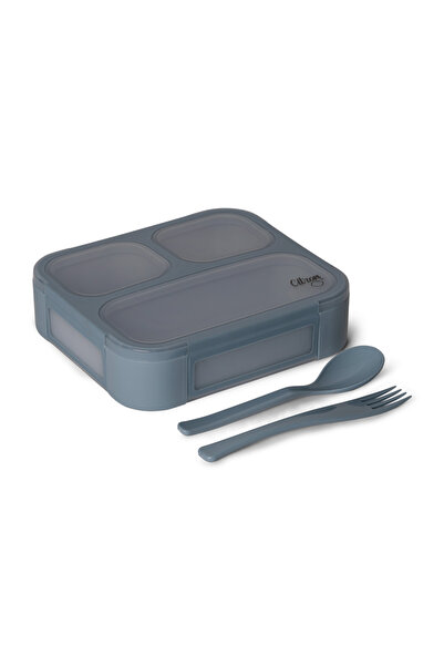 Citron - Lunchbox With Fork & Spoon - Dusty Blue