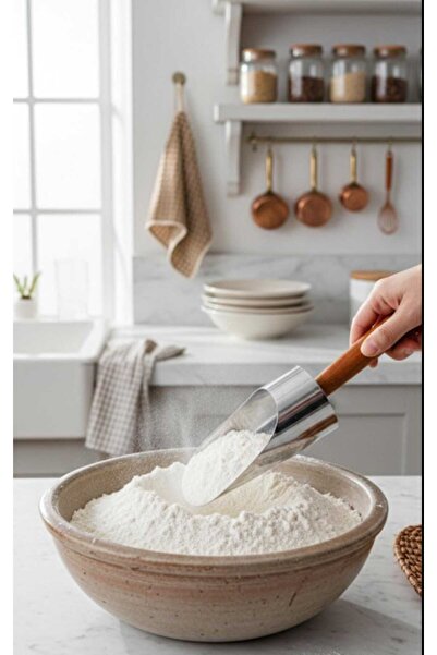 Home Stainless Steel Shovel Weighing Shovel Feed Shovel Bamboo Handle Shovel