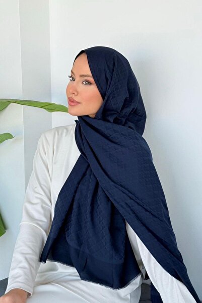 Hazamoda Şal din bumbac organic Eva bleumarin