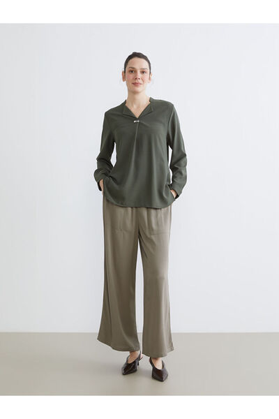 LC Waikiki Rmz Gi̇yi̇m Farkiyla Women's Wide Leg Pants with Waist Cord