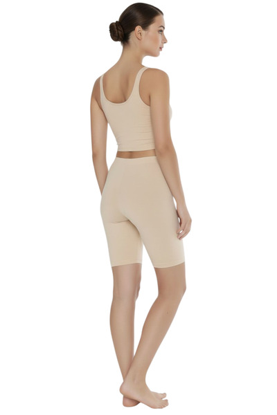 Özten İç Giyim Stretch Fabric Single Jersey Classic Above Knee Straight Women's Stretchy Leggings Ozt400