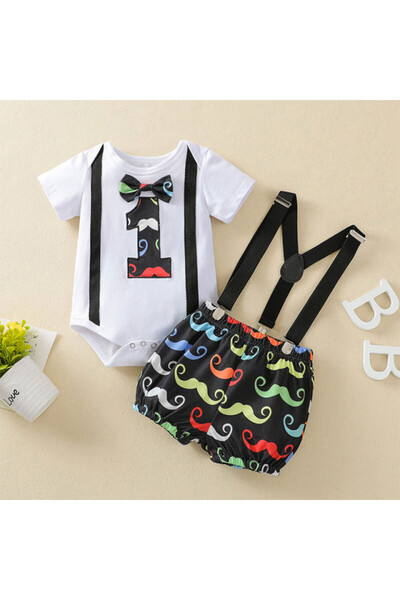 Superbaby Costumas cu body pentru baietei - Mustache