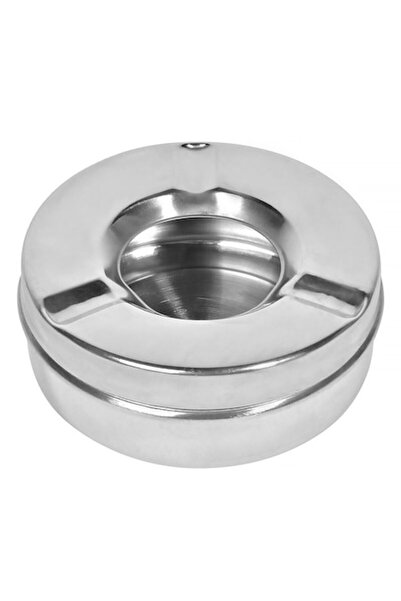 AVA Round Ashtray in Silver Stainless Steel, Durable and Easy to Clean, Ø11.5 cm