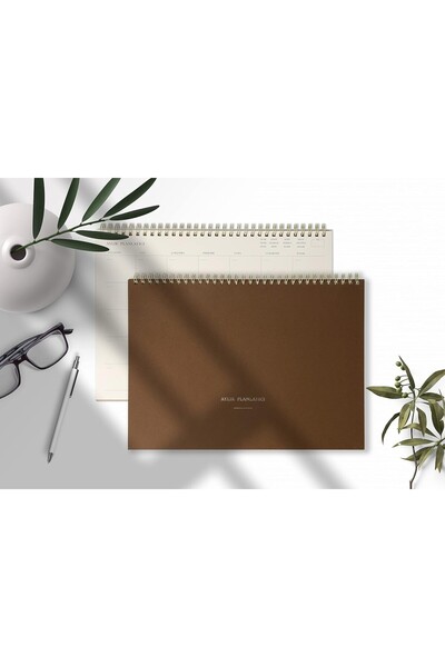 AyrStore Aylık Spiralli Tarihsiz Planlayıcı - 110gr Ivory Kağıt, 21x29.7 cm, ...
