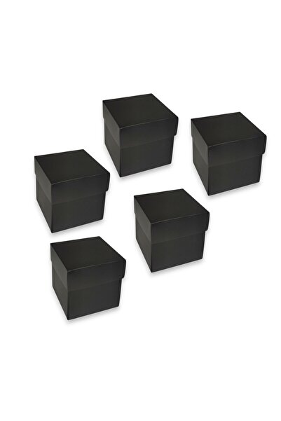 STE Beşli Demonte Siyah Hediye Kutusu 10x10x10 cm - Beş Adet Siyah Hediye Kutusu