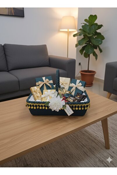ZİRVEHOBİ Hasır sepet Dikdörtken Bohça Süsü, Gelin Damat Çeyiz Düğün Nikah Nişan Konvoy Süsü