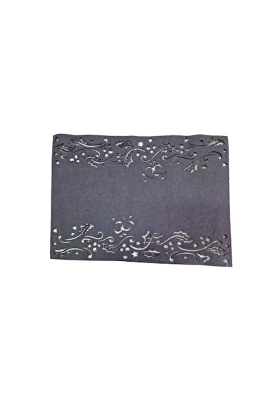 Bibilel Set of Decorative Felt Napkins, Christmas Motif, 40x30cm, Gray