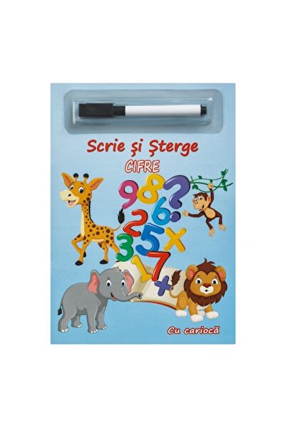 OEM Carte educativă de scris și șters, Numere, Multicoloră, Cu marker
