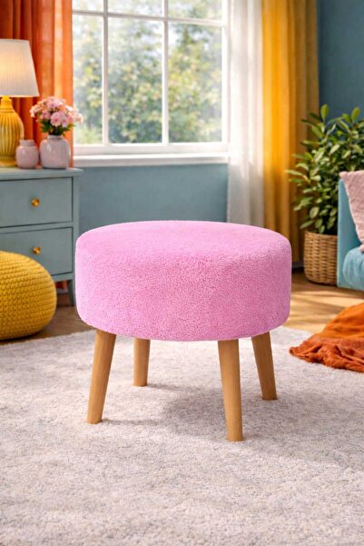 İMOKA DİZAYN NUO Wellsoft Pembe Çok Amaçlı Dekoratif Puf