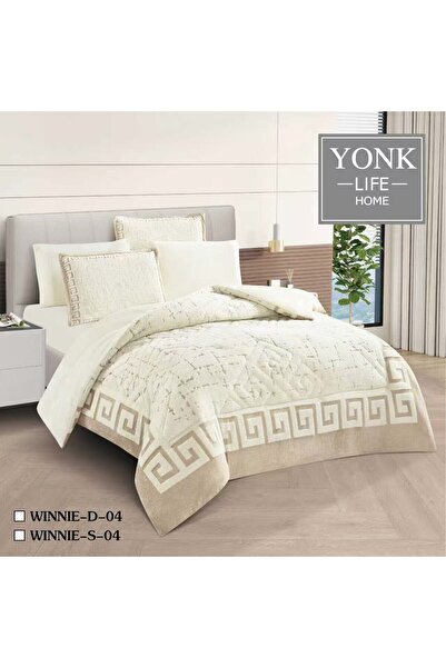 YONK لحاف نفرين شتوي مخمل على فرو 230*250 - مفرش مزدوج