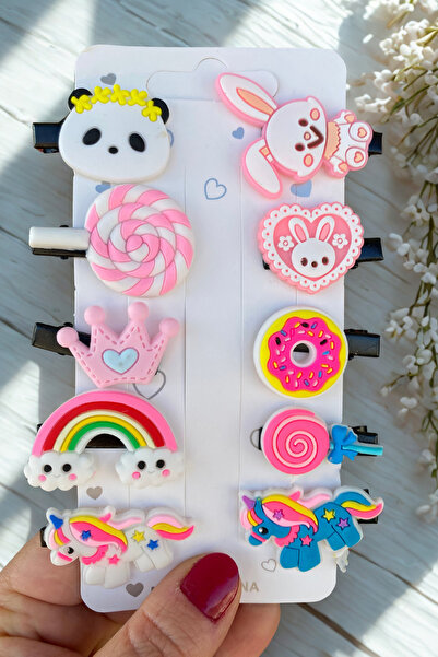 Nisankids Πόρπες 10 τεμαχίων με μικτές φιγούρες για κορίτσια