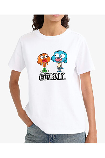 shi dumanlar giyim Oversize Gumball Baskılı Unisex /Bay T-Shirt tshirt tişört
