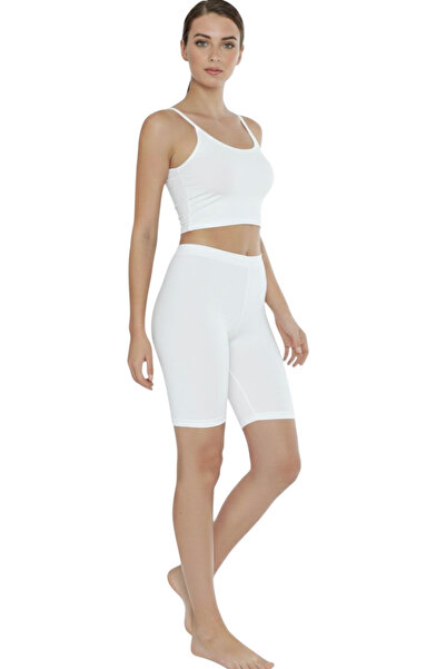 Özten İç Giyim Stretch Fabric Single Jersey Classic Above Knee Straight Women's Stretchy Leggings Ozt400