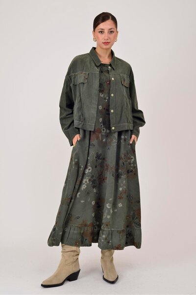 Park Moda 25492 FİTİLLİ KADİFE 2'Lİ TAKIM ELBİSE