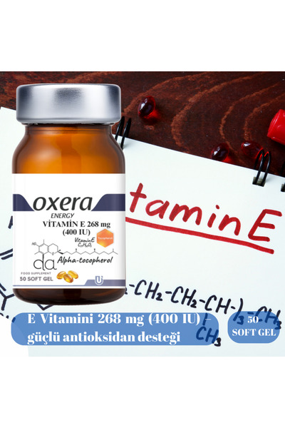 OXERA ENERGY فيتامين هـ 268 ملغ (400 وحدة دولية) - 50 كبسولة هلامية |   مضاد للأكسدة، دعم للبشرة والمناعة