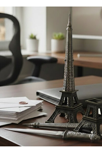 abnturk Eyfel Kulesi Mimarisi Görünümlü Dekoratif Kılıç Kın ve Standı İle Gizli zarf açacağı