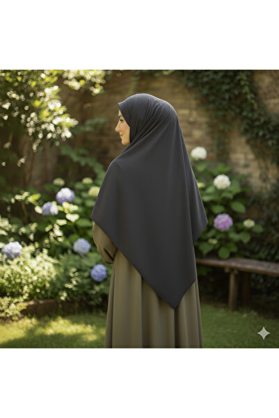 FRESCO SCARFS حجاب تيسيتير مصري من حرير المدينة المنورة، وشاح 110×110 أنثراسيت