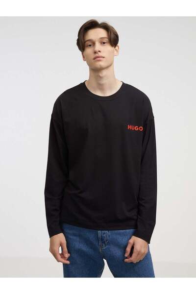 HUGO Tricou negru cu mânecă lungă (50502309-3717631) Bărbați