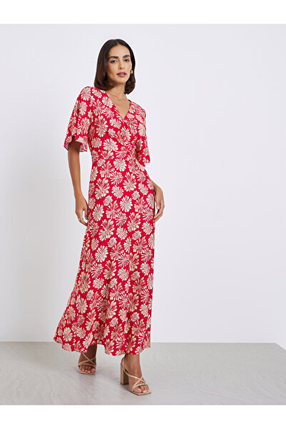 Styli Floral Half Sleeves A-Line Maxi Dress