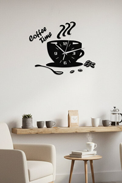 Grandmix Kahve Köşesi ve Mutfak Dekoratif Metal Duvar Saati 60x48 cm