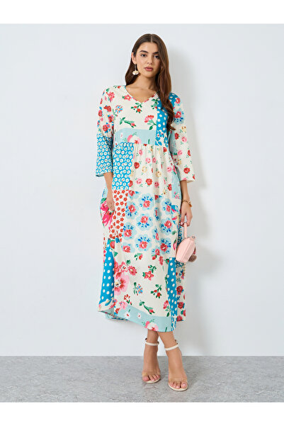 Take Two By Styli Floral Print A-Line Maxi Dress