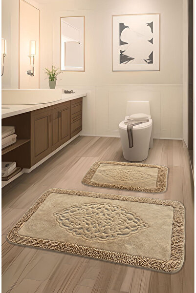 FeelHome Şile Soft, Super Absorbent 2-Piece 100% Cotton Ultra Luxury Bath Mat Set