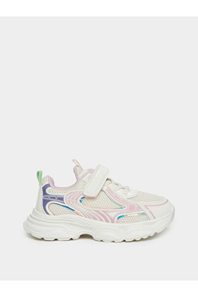 Styli Girls Textured Sneakers with Hook and Loop