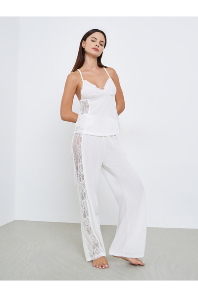 Styli Side Lace Insert Cami and Pyjama Set