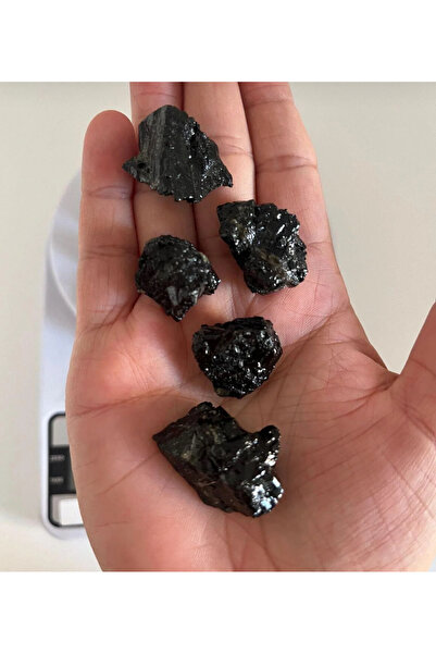 gemsartdeco Siyah Turmalin Doğaltaş Parça 3 Adet Negatif Kalkanı