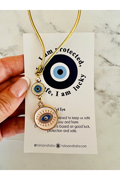 Talia&Talia Car Rearview Mirror Ornament - Evil Eye Beaded