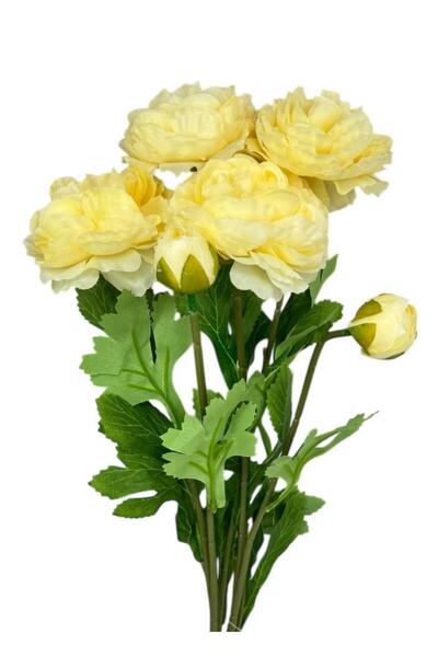 Nettenevime Yapay Çiçek Şakayık Çiçeği Krem Renk 2 Çiçek 1 Tomurcuk 50Cm