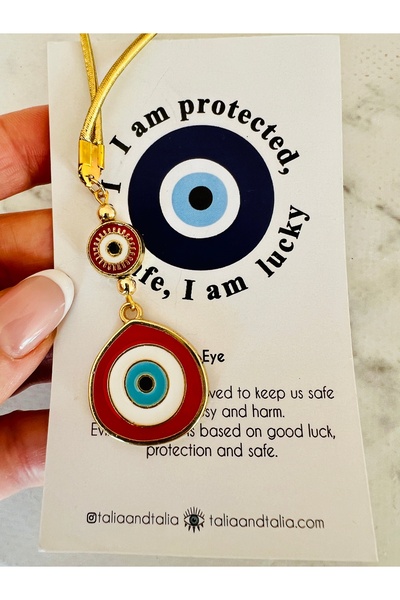 Talia&Talia Car Rearview Mirror Ornament - Evil Eye Beaded