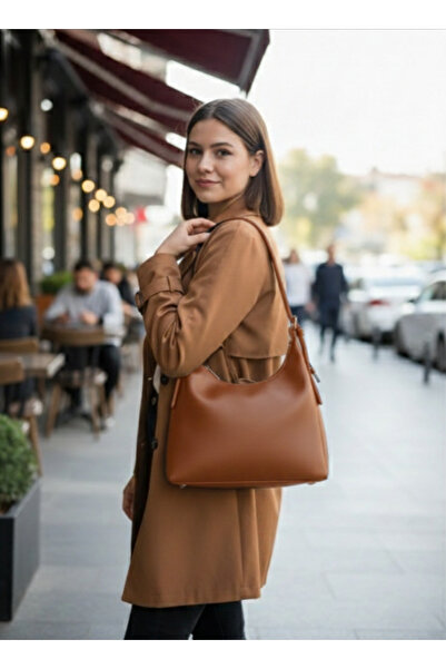 Elory Grace حقيبة كتف نسائية من الجلد باللون البني الفاتح – حقيبة يد، موديل خ...