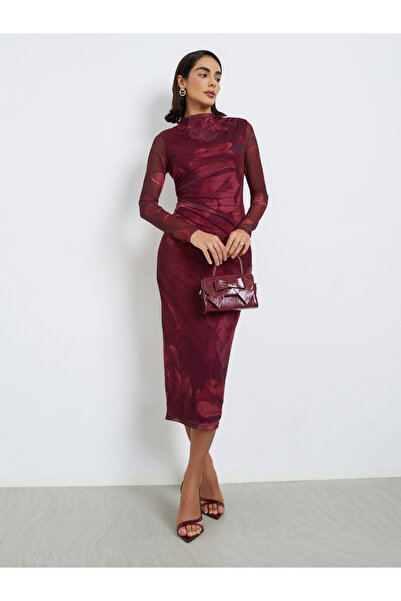 Styli Women Floral Print Bodycon Midi Dress