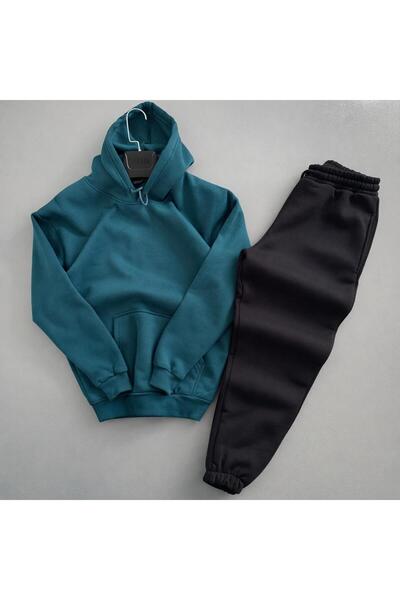 WENMİNG Set de trening pentru bărbați, din bumbac cu textura moale, cu 3 fire, cu textura moale, tricou