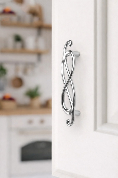 BERFİNO مقبض ديكور من الكروم 96 مم – مقبض أثاث عصري وأنيق (عبوة من 5 قطع) |  ...