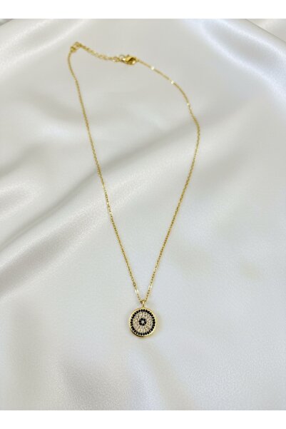 Kmod Life قلادة من الفولاذ بتفاصيل خرز عين الشر