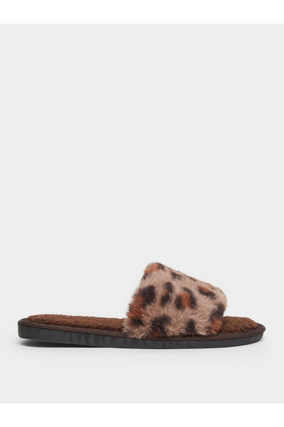 Styli Leopard Print Furry Bedroom Slippers