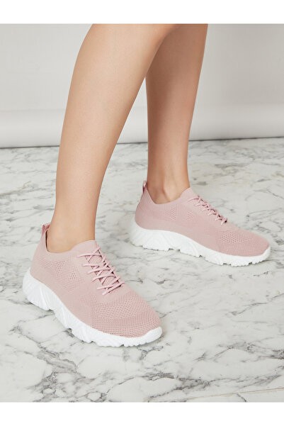 Styli Knitted Chunk Sole Lace Up Sneaker