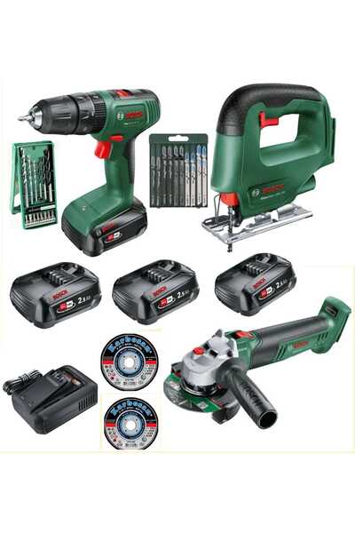 Bosch TAM TAKIM ŞARJLI ÜÇLÜ MAKİNE SETİ 3× 2.5 AMPER BATARYA