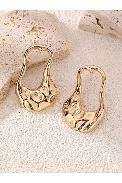 Take Two By Styli أقراط ذهبية هندسية مقطوعة