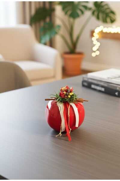 xirshop El Yapımı Seramik Kırmızı Nar Biblo-Dekoratif Bereket Sembolü Şık ev ...