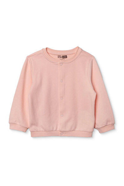 ebebek Hello Baby HelloBaby Kız Bebek Basic Hırka İnterlok Bisiklet Yaka Uzun...