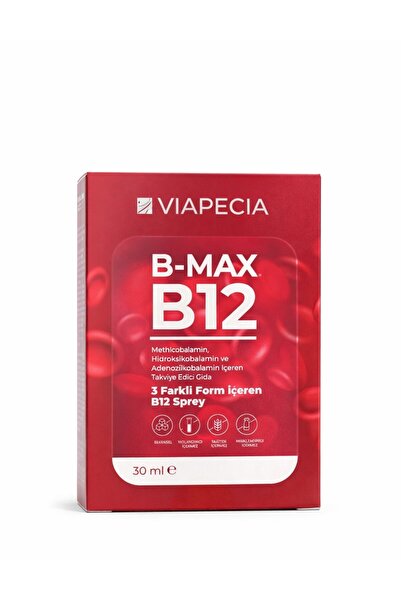 Viapecia Bmax B12 Sprey 30 ml Metilkobalamin, Hidroksikobalamin ve Adenozilko...