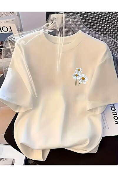 oneagılyazı Moale și confortabilă Green Daisy cu imprimeu tricou