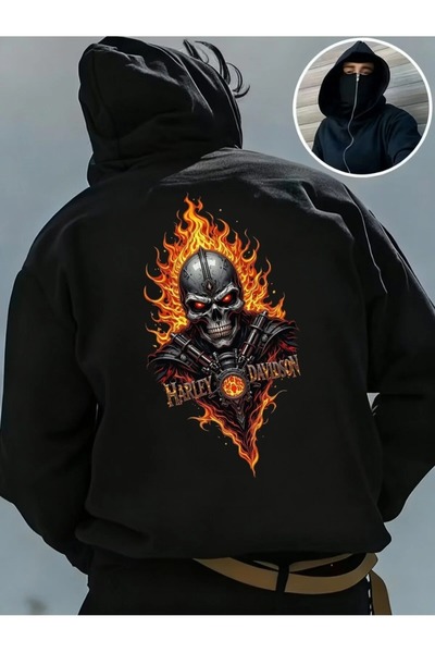 LOTS MODA Φούτερ Ninja Unisex με μάσκα χιονιού Ζακέτα με 2 νήματα χοντρό φλις